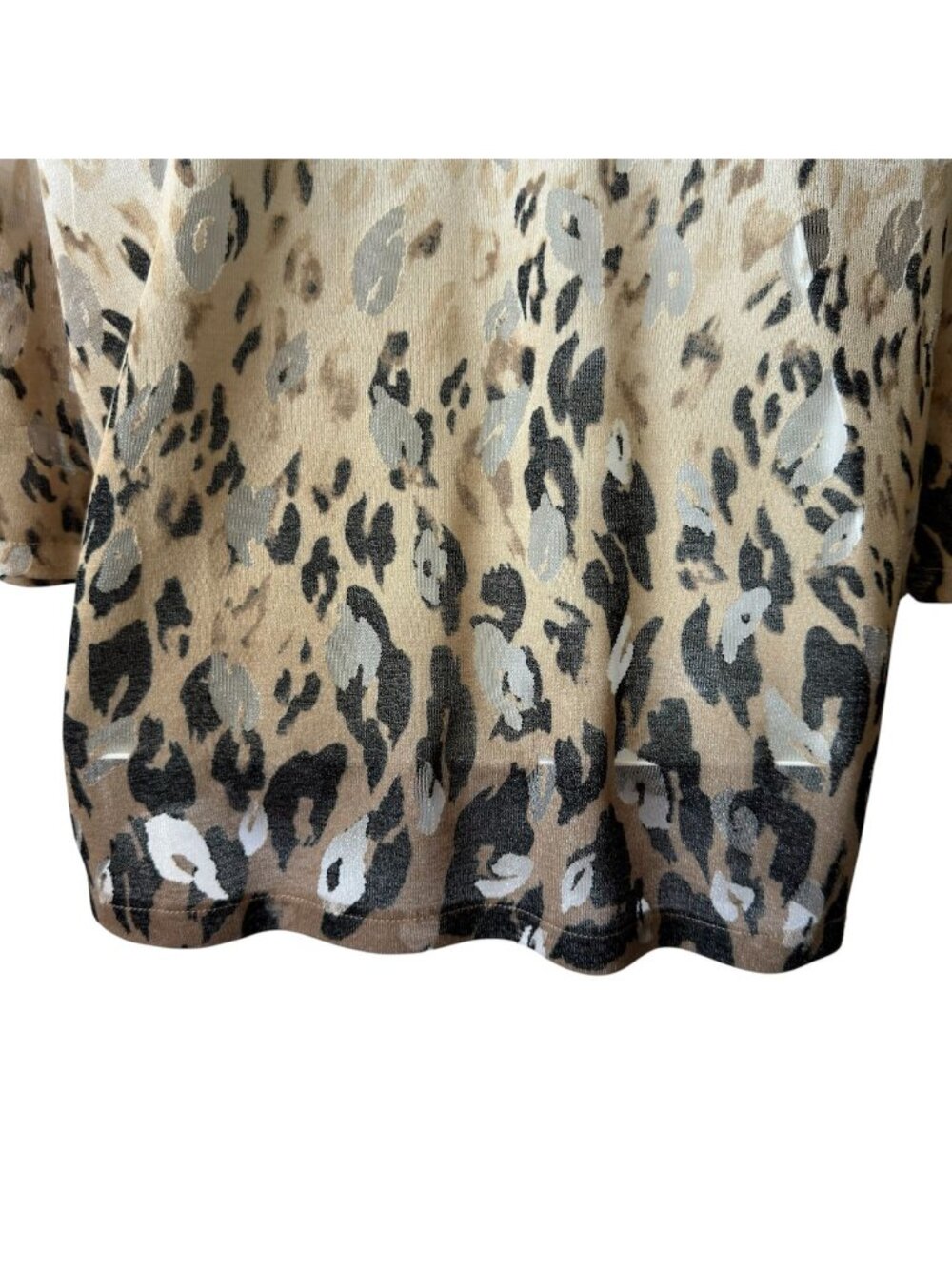 Alfred Dunner Womens 1X Sheer Cardigan Open Ombre Animal Print Neutrals 3/4 Slee - Picture 10 of 16